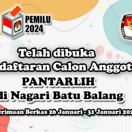 PENDAFTARAN PANTARLIH NAGARI BATU BALANG DIBUKA!!!!!